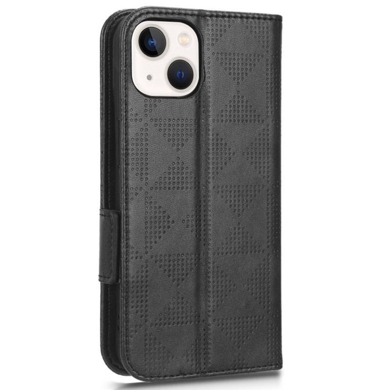 Capa Folio Para iPhone 14 Triângulos Com Cordão