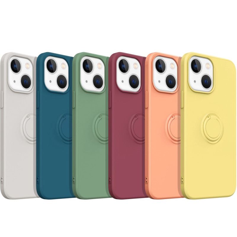 Capa Para iPhone 14 Anel De Silicone Líquido E Cordão