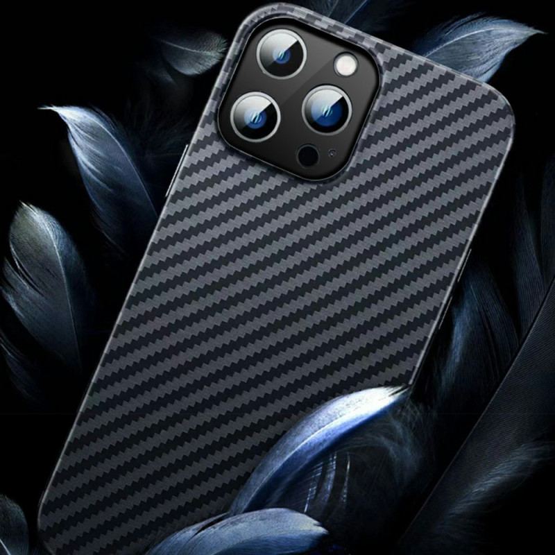 Capa Para iPhone 14 Clássico Fibra De Carbono