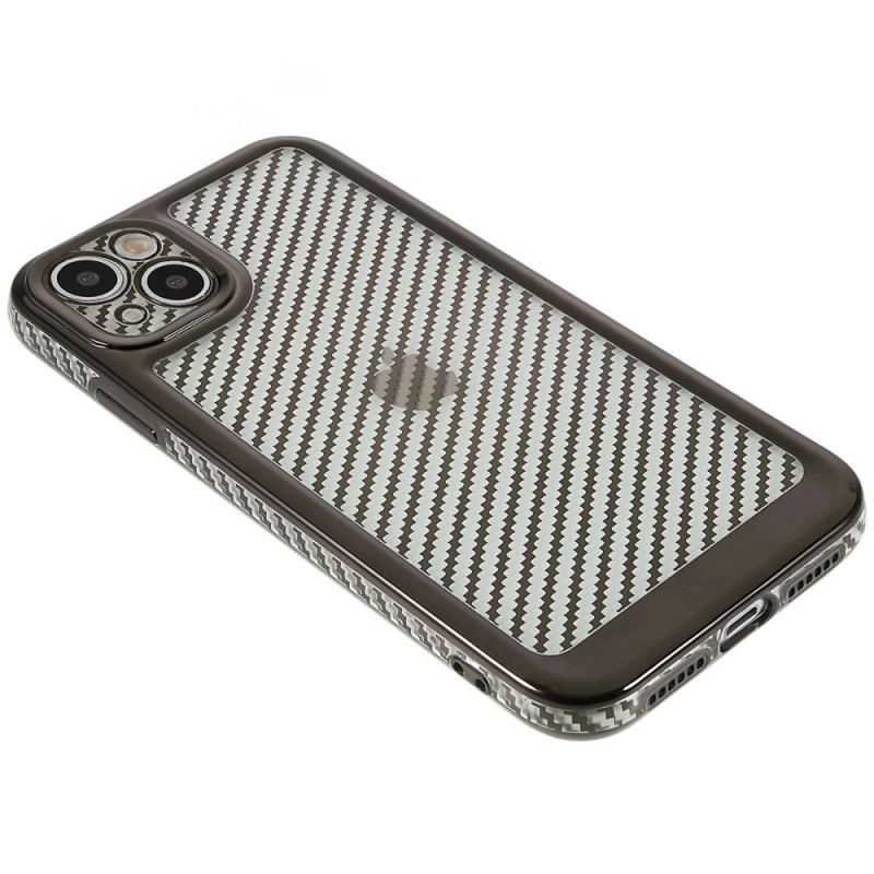 Capa Para iPhone 14 Elegante Fibra De Carbono