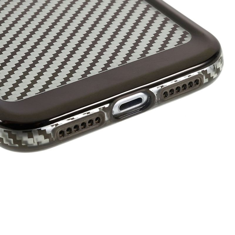 Capa Para iPhone 14 Elegante Fibra De Carbono