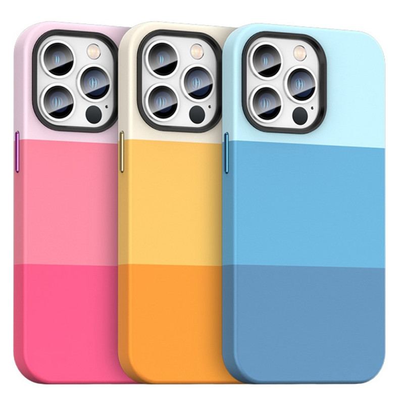 Capa Para iPhone 14 Faixas Coloridas