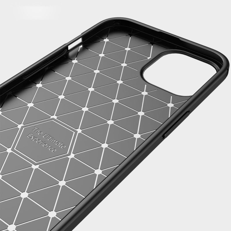 Capa Para iPhone 14 Fibra De Carbono Escovada