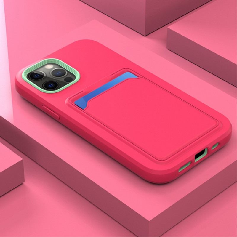 Capa Para iPhone 14 Porta Cartão Bicolor