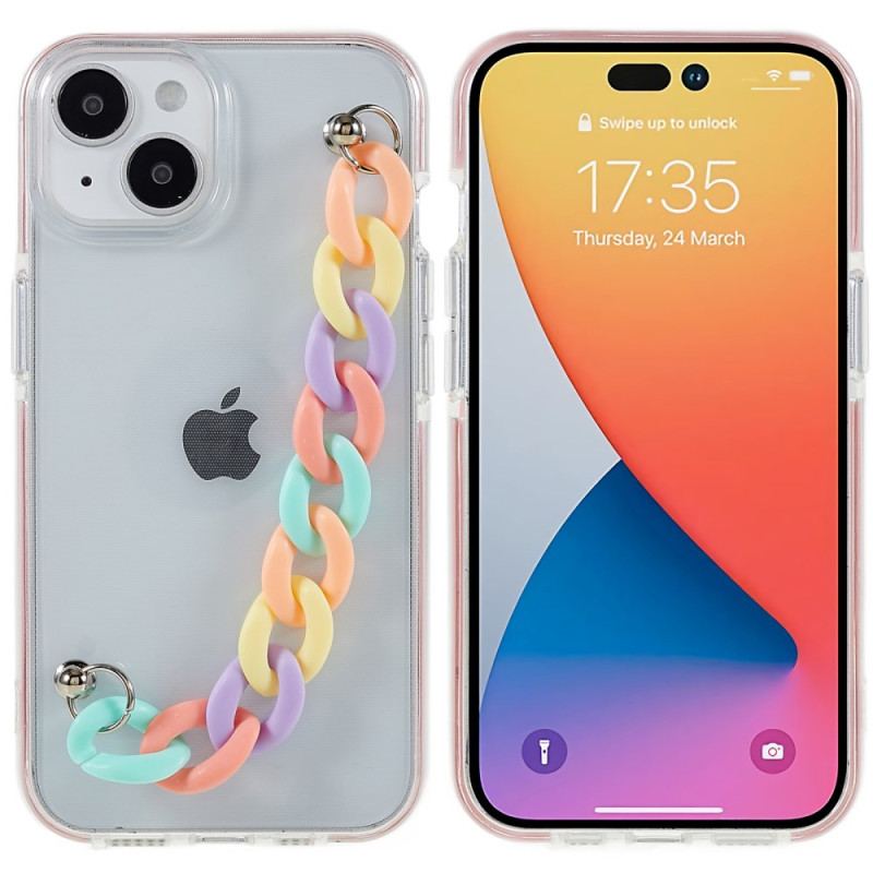 Capa Para iPhone 14 Pulseira De Silicone