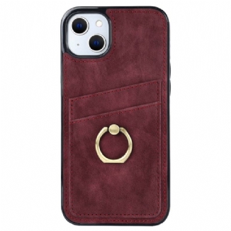 Capa Para iPhone 14 Suporte Para Anel Vintage E Porta-cartões