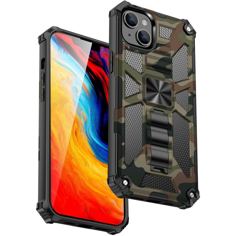 Capa Para iPhone 14 Suporte Removível De Camuflagem