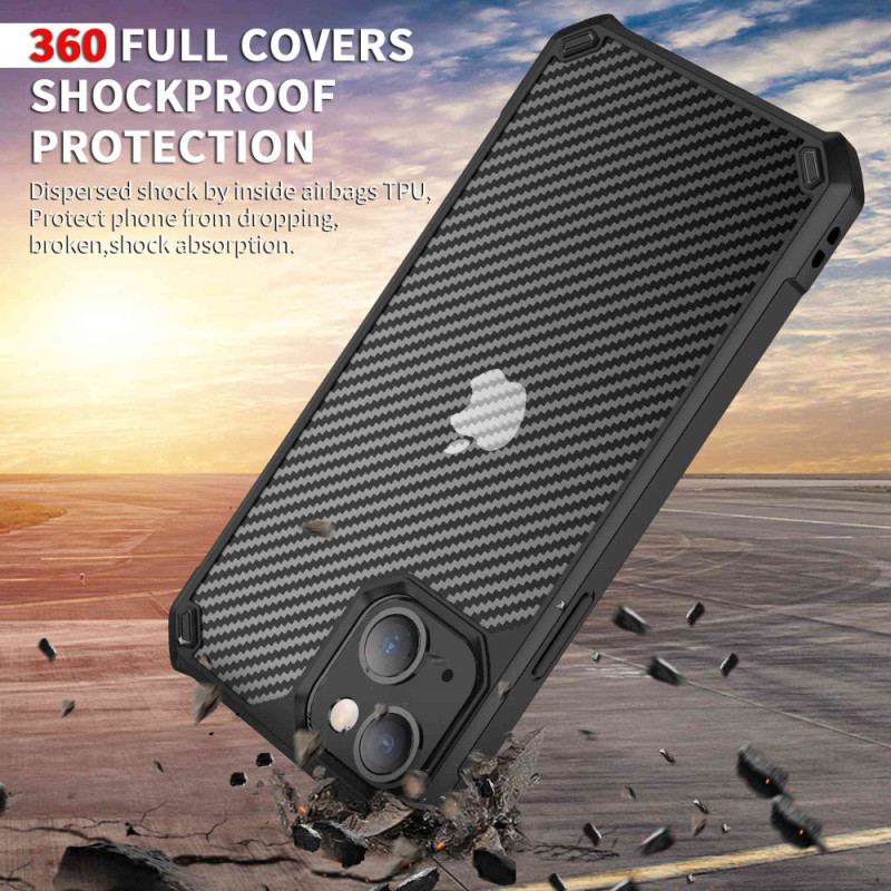 Capa Para iPhone 14 Textura De Fibra De Carbono Sem Costura