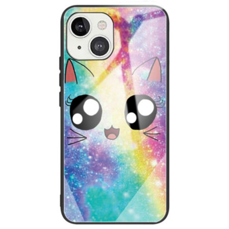 Capa Para iPhone 14 Vidro Temperado Deco Cat