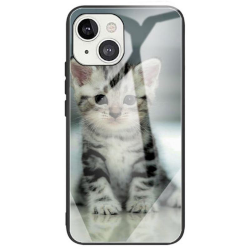 Capa Para iPhone 14 Vidro Temperado Gatinho