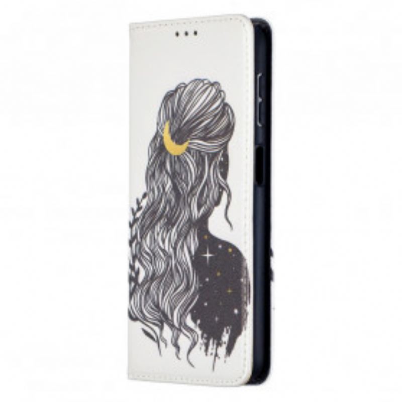 Capa De Celular Para Samsung Galaxy A32 5G Flip Cabelo Bonito