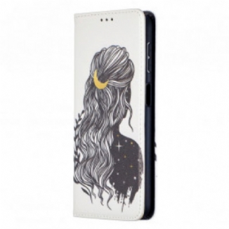 Capa De Celular Para Samsung Galaxy A32 5G Flip Cabelo Bonito