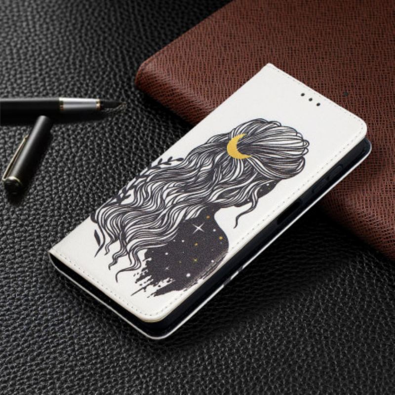 Capa De Celular Para Samsung Galaxy A32 5G Flip Cabelo Bonito