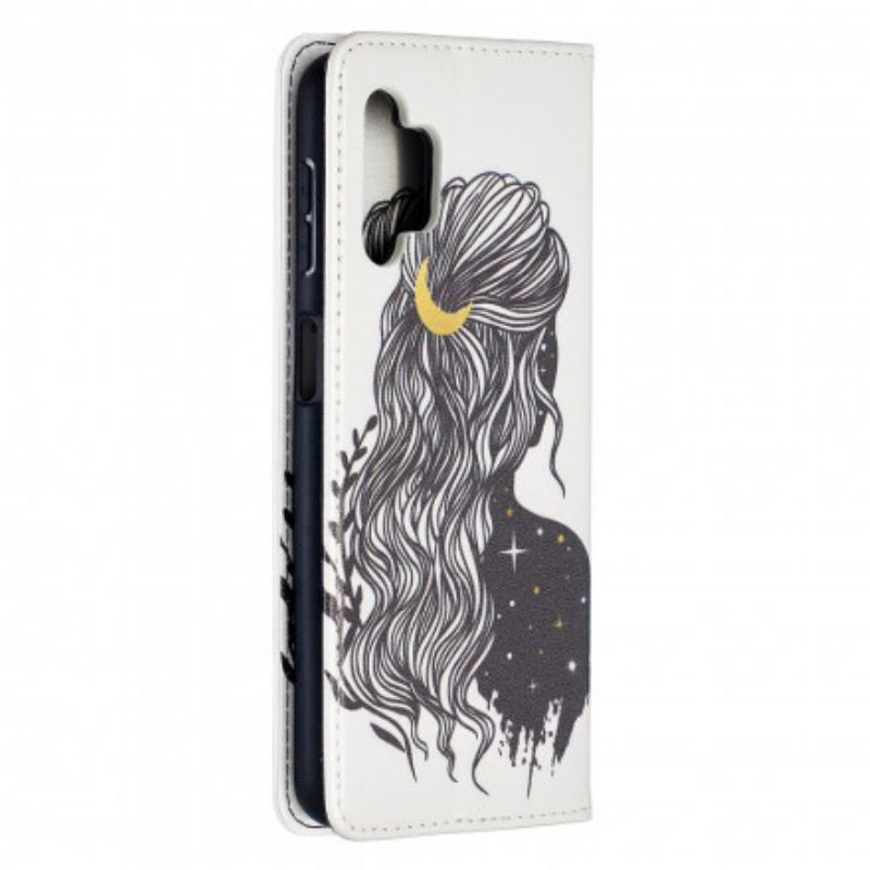 Capa De Celular Para Samsung Galaxy A32 5G Flip Cabelo Bonito