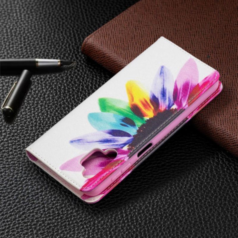 Capa De Celular Para Samsung Galaxy A32 5G Flip Flor Aquarela