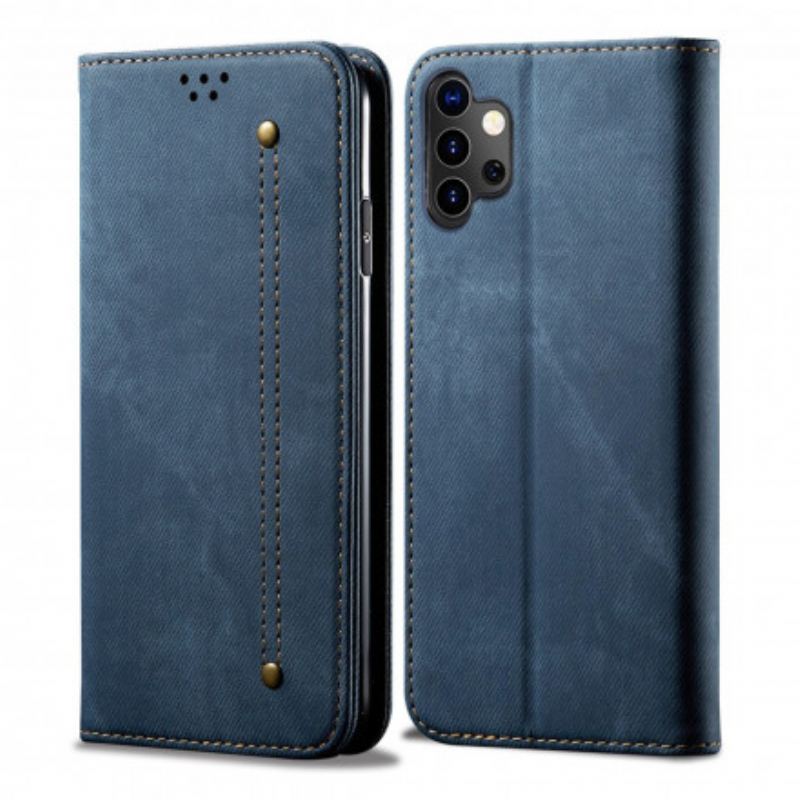 Capa De Celular Para Samsung Galaxy A32 5G Flip Tecido Jeans