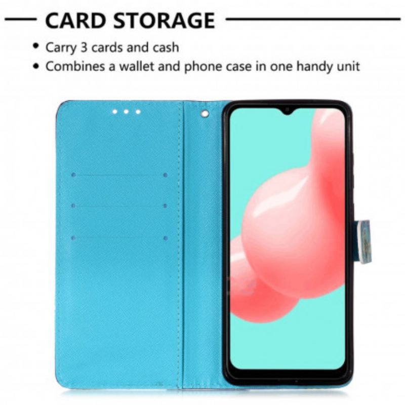 Capa De Couro Para Samsung Galaxy A32 5G Apanhador De Sonhos Aquarela