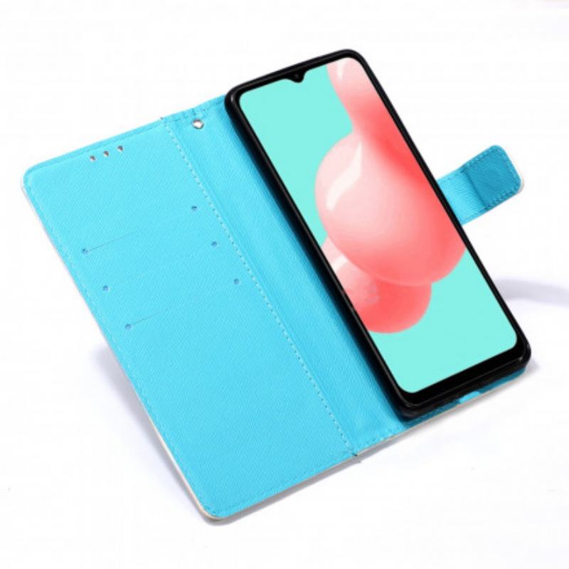 Capa De Couro Para Samsung Galaxy A32 5G Apanhador De Sonhos Aquarela