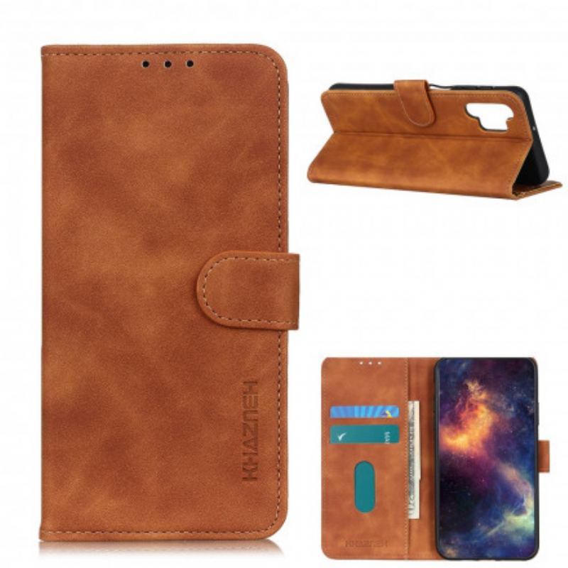 Capa De Couro Para Samsung Galaxy A32 5G Efeito Couro Vintage Khazneh