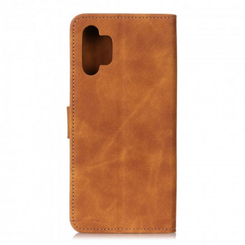 Capa De Couro Para Samsung Galaxy A32 5G Efeito Couro Vintage Khazneh