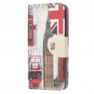 Capa De Couro Para Samsung Galaxy A32 5G Vida Em Londres