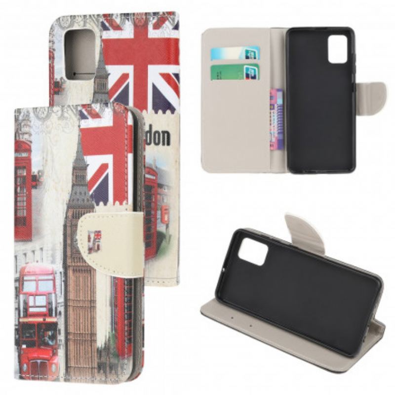 Capa De Couro Para Samsung Galaxy A32 5G Vida Em Londres