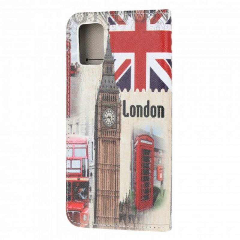 Capa De Couro Para Samsung Galaxy A32 5G Vida Em Londres