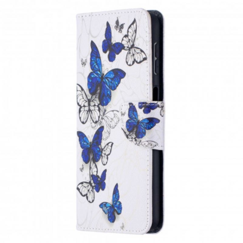 Capa Em Pele Para Samsung Galaxy A32 5G Aquarela Borboletas