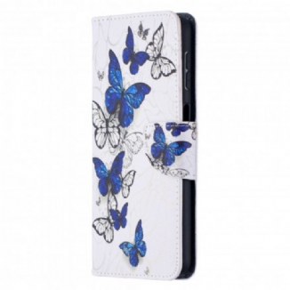 Capa Em Pele Para Samsung Galaxy A32 5G Aquarela Borboletas