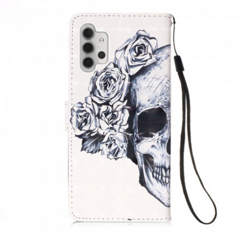 Capa Em Pele Para Samsung Galaxy A32 5G Caveira Florida