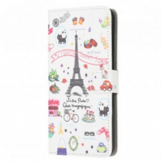 Capa Em Pele Para Samsung Galaxy A32 5G Eu Amo Paris