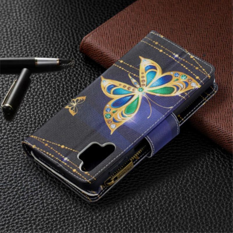 Capa Flip Para Samsung Galaxy A32 5G Bolsa De Arte Com Zíper De Borboletas