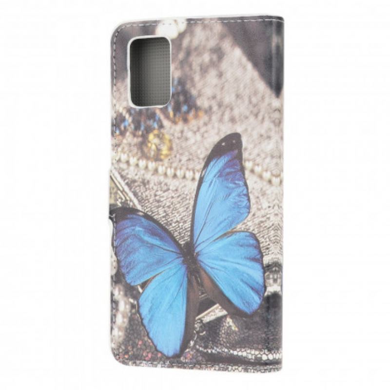 Capa Flip Para Samsung Galaxy A32 5G Borboleta Prestige Azul