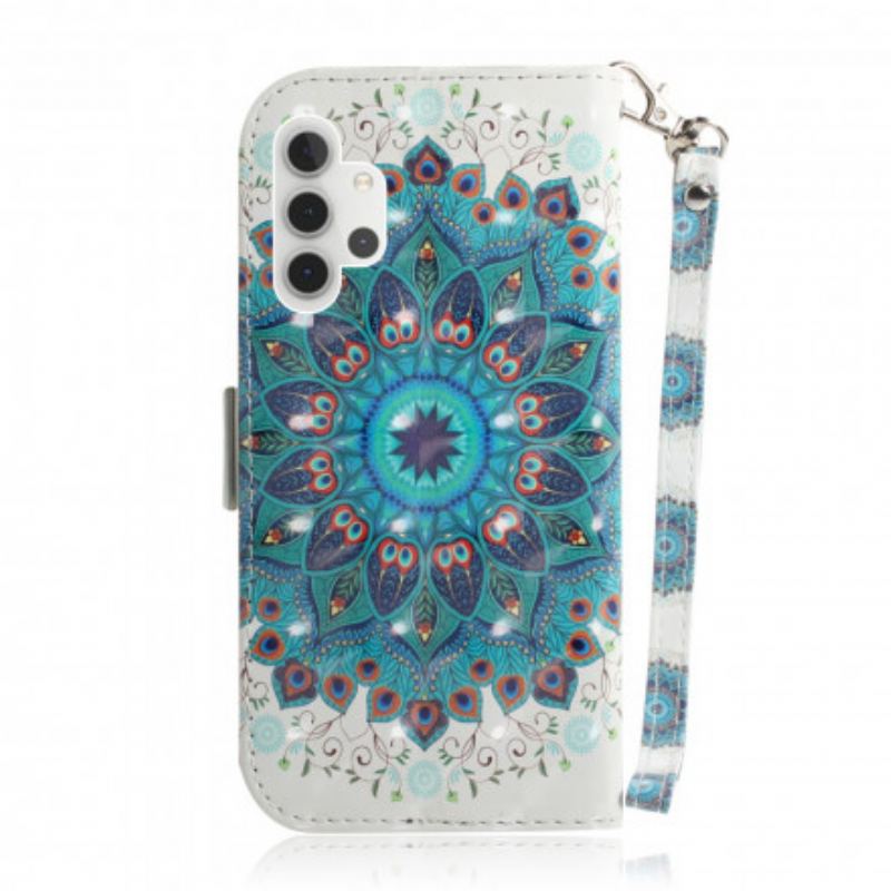 Capa Flip Para Samsung Galaxy A32 5G De Cordão Mandala Magistral Com Alça