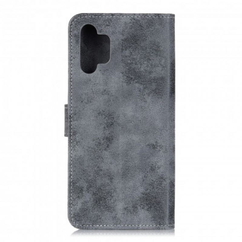 Capa Flip Para Samsung Galaxy A32 5G Couro Falso Vintage