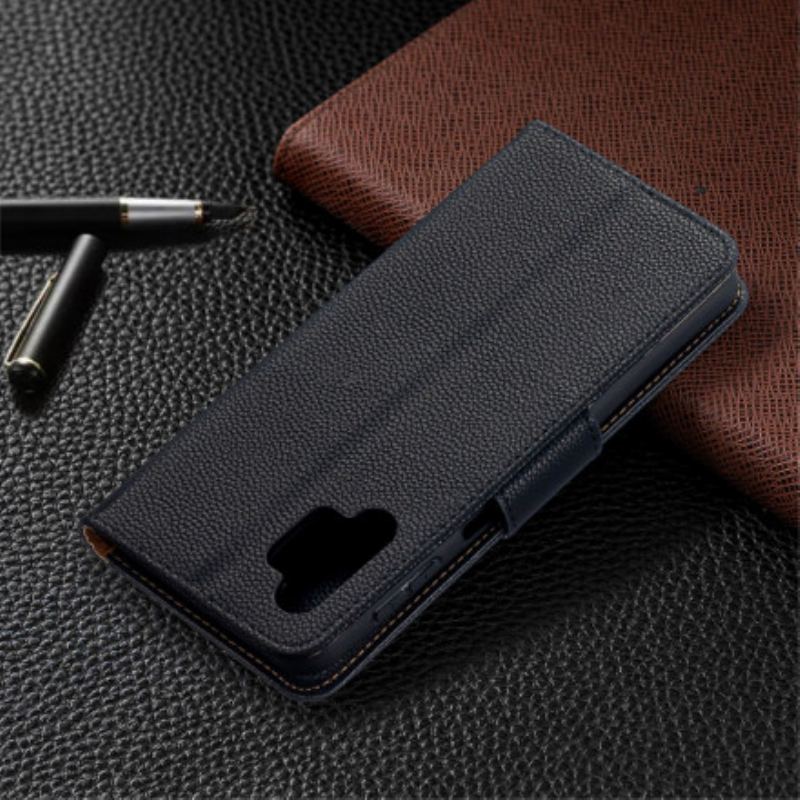 Capa Flip Para Samsung Galaxy A32 5G De Couro Lichia Rabat Oblíqua