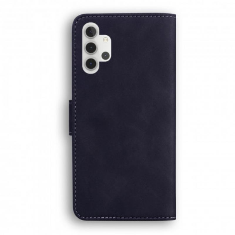 Capa Flip Para Samsung Galaxy A32 5G Efeito Couro Monocromático