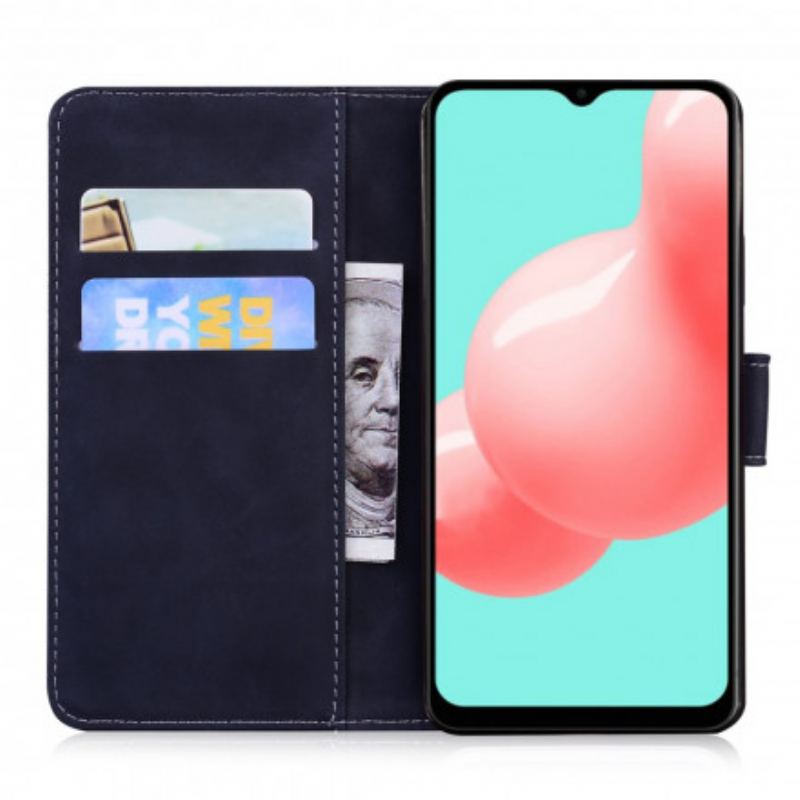 Capa Flip Para Samsung Galaxy A32 5G Efeito Couro Monocromático