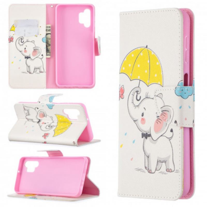 Capa Flip Para Samsung Galaxy A32 5G Elefante Bébé