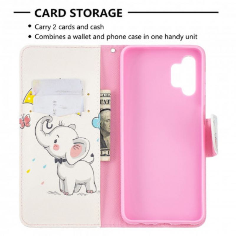 Capa Flip Para Samsung Galaxy A32 5G Elefante Bébé