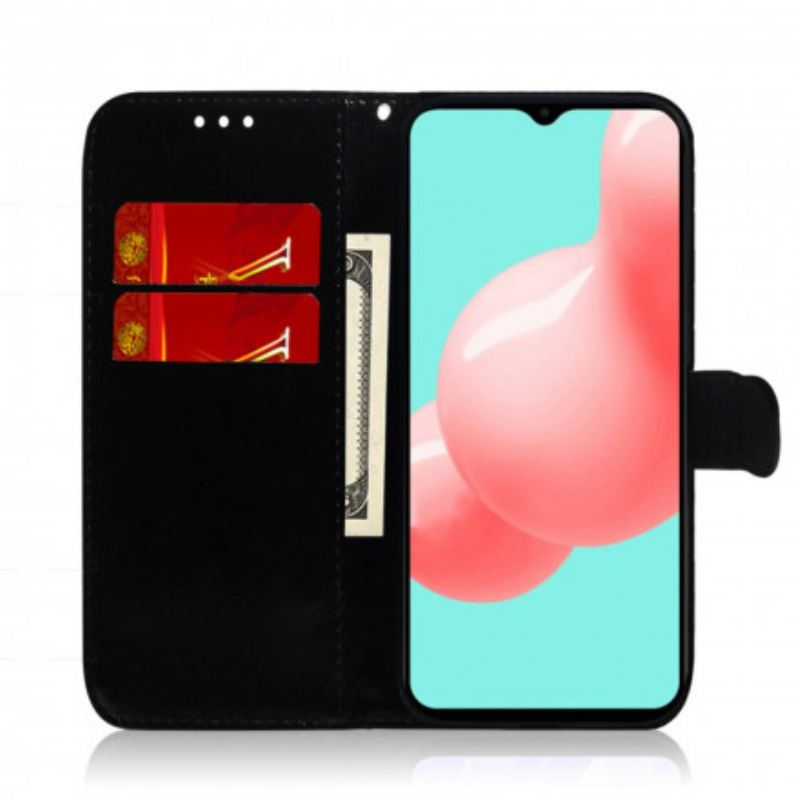 Capa Flip Para Samsung Galaxy A32 5G Capa De Espelho De Couro Sintético