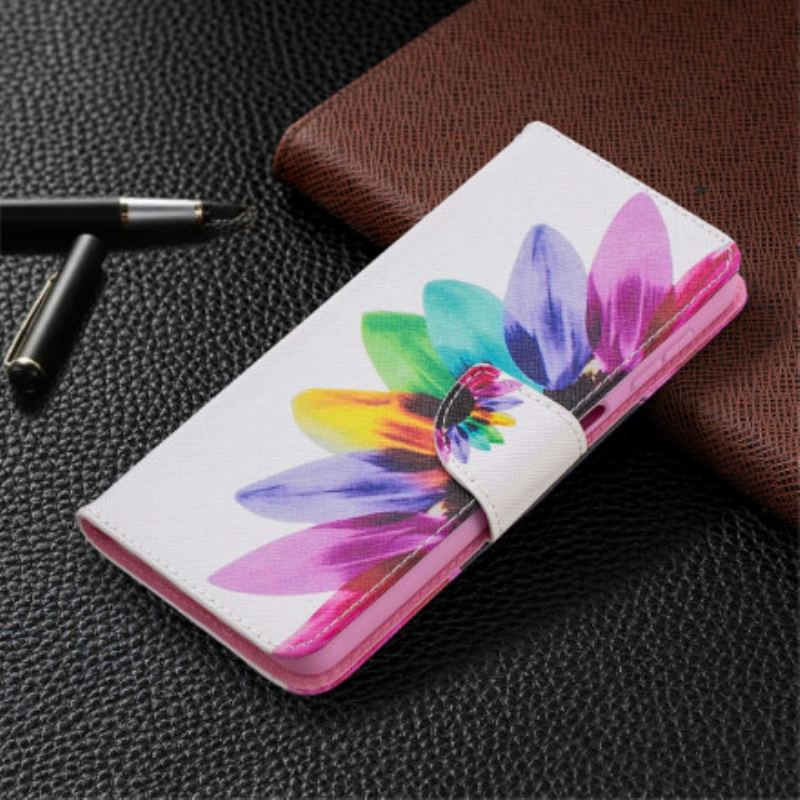 Capa Flip Para Samsung Galaxy A32 5G Flor Aquarela