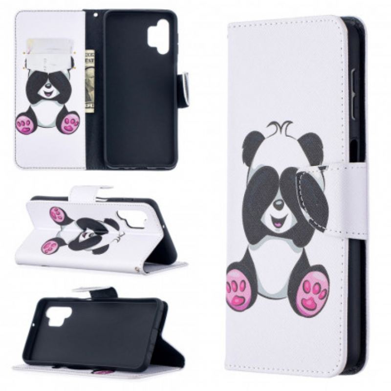 Capa Flip Para Samsung Galaxy A32 5G Panda Divertido