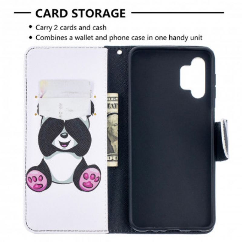 Capa Flip Para Samsung Galaxy A32 5G Panda Divertido