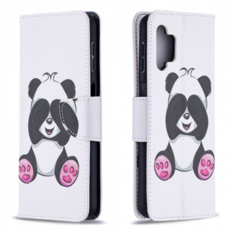 Capa Flip Para Samsung Galaxy A32 5G Panda Divertido