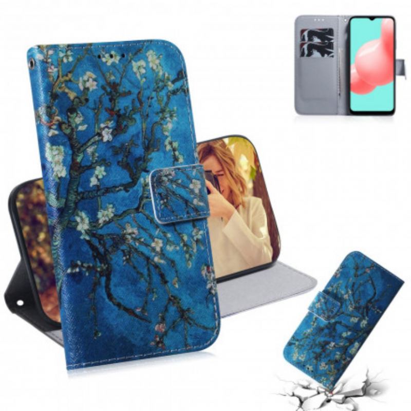 Capa Flip Para Samsung Galaxy A32 5G Ramo De Árvore Florido