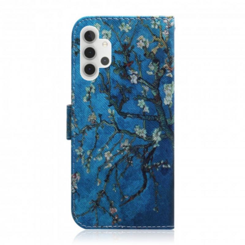 Capa Flip Para Samsung Galaxy A32 5G Ramo De Árvore Florido