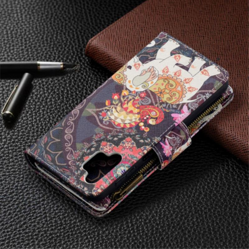 Capa Folio Para Samsung Galaxy A32 5G Bolso Elefante Com Zíper