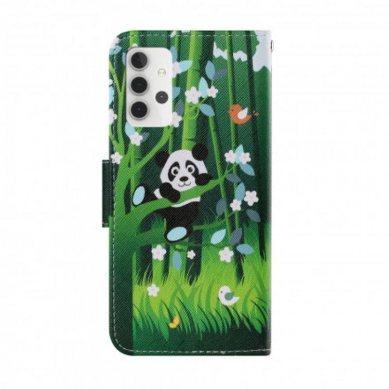 Capa Folio Para Samsung Galaxy A32 5G Caminhada Do Panda