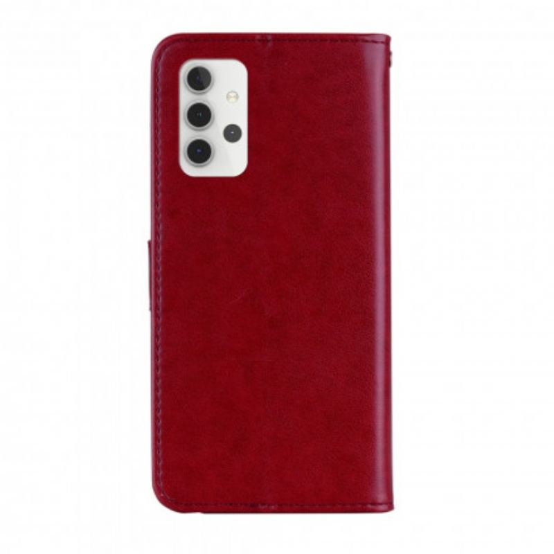 Capa Folio Para Samsung Galaxy A32 5G Coruja Mandala E Charme